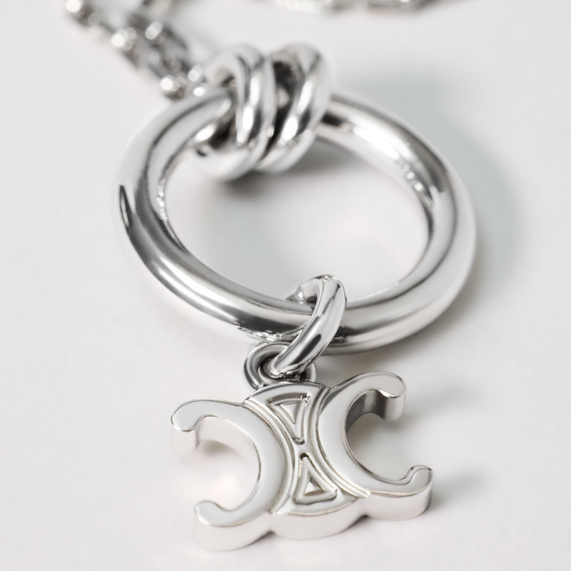 CELINE CELINE CHARMS TRIOMPHE NECKLACE IN BRASS WITH RHODIUM FINISH outlook