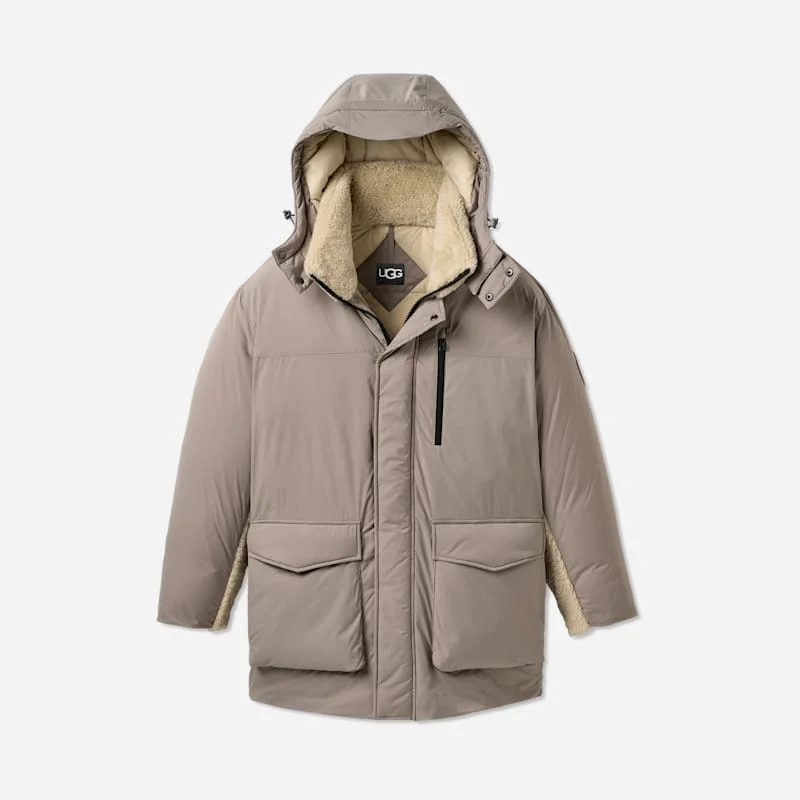 ® Men's Eamon Down Parka Jacket Polyester in Cobble Grey - 1