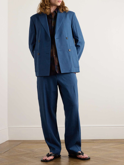 Dries Van Noten Double-Breasted Linen-Blend Suit Jacket outlook