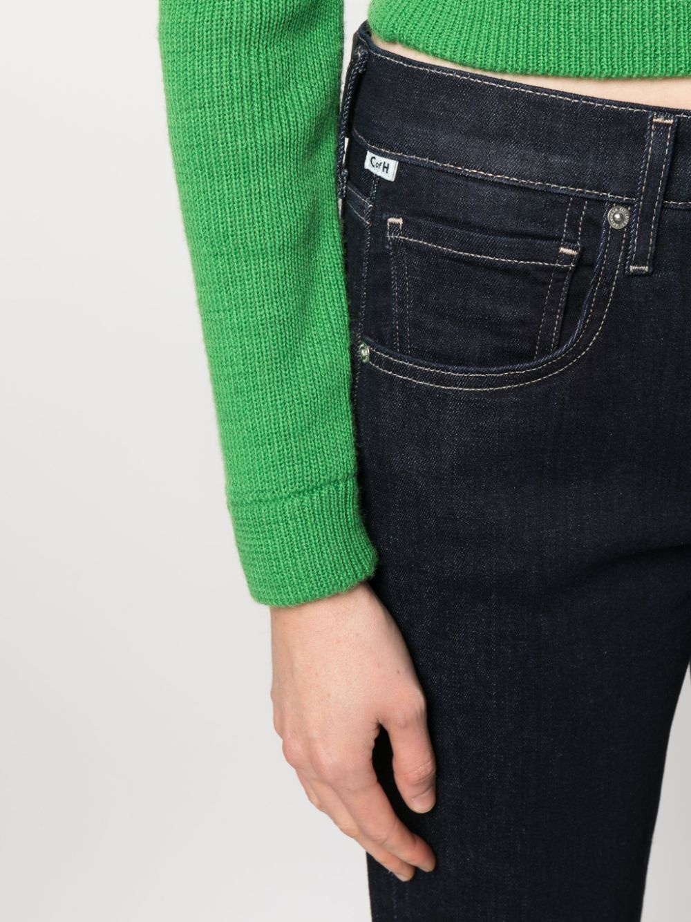 mid-rise flared jeans - 5