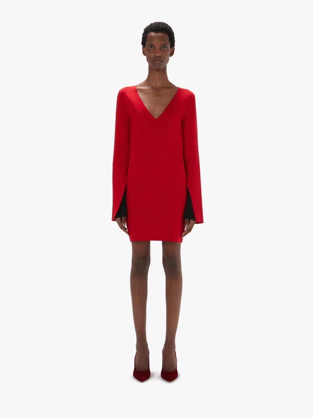 CONTRAST CUFF FITTED DRESS - 2