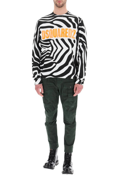 DSQUARED2 ZEBRA PRINT LOGO SWEATSHIRT outlook