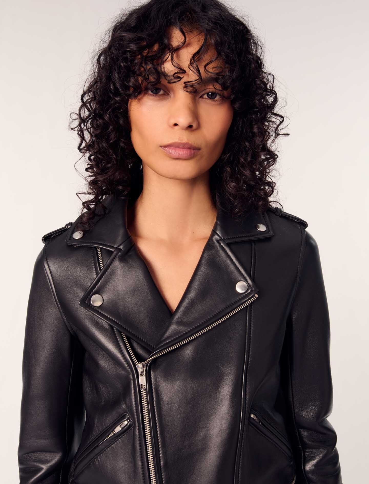 Leather biker-style jacket - 6