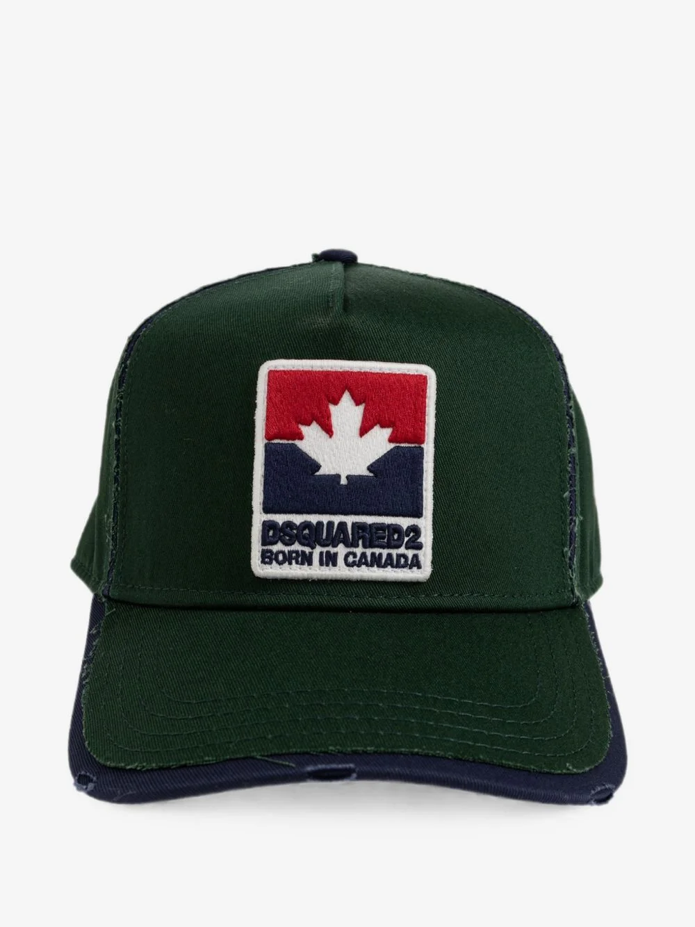 logo-patch distressed baseball cap - 1