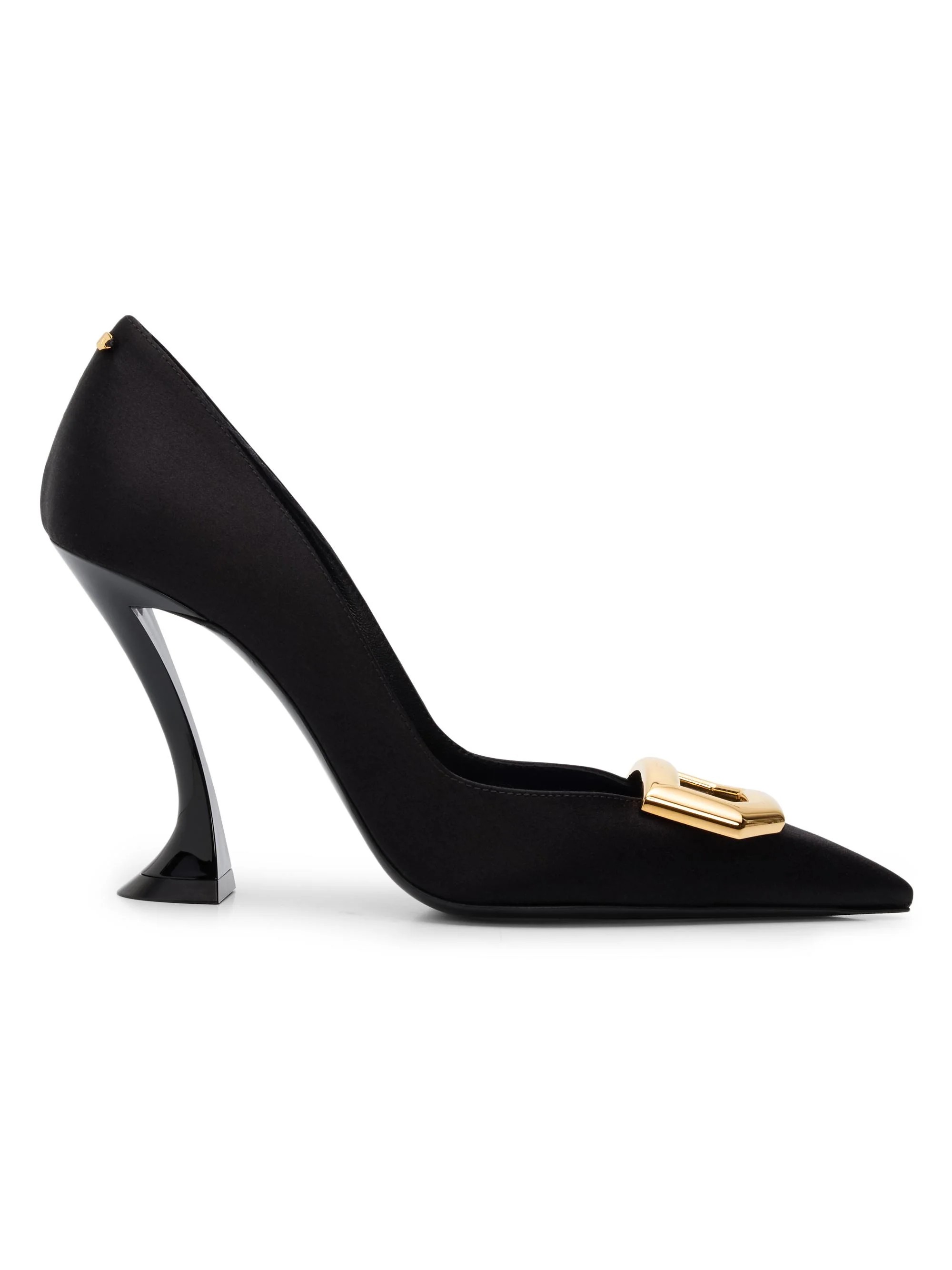 Women's 100MM Midnight Step Buckle Pumps - Black - 1