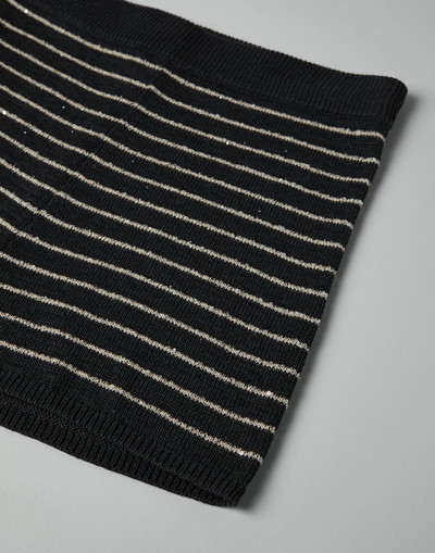 Brunello Cucinelli Cotton dazzling stripes knit shorts outlook