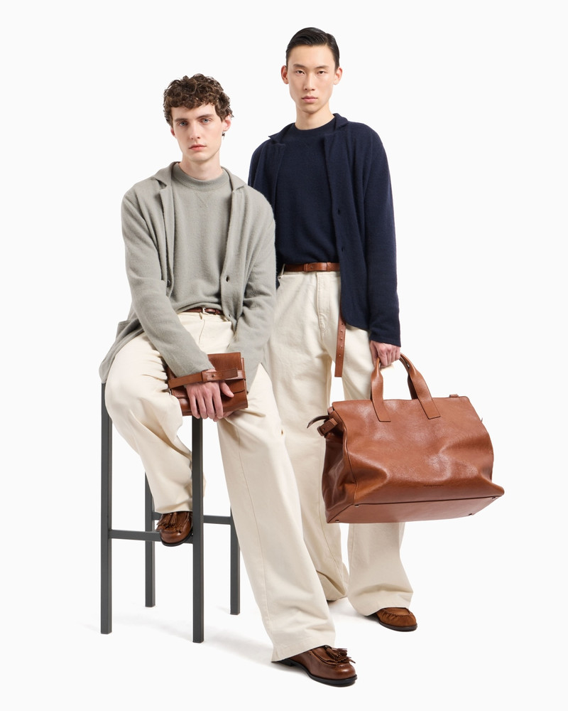 EMPORIO ARMANI ICON PLAIN-KNIT PURE CASHMERE JACKET outlook