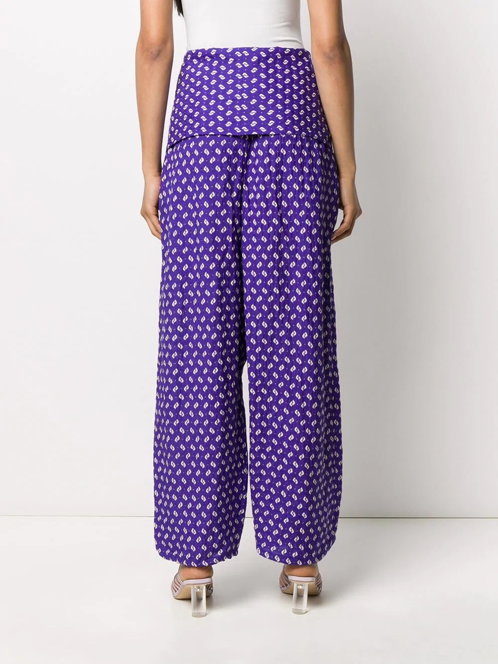 abstract print palazzo trousers - 4