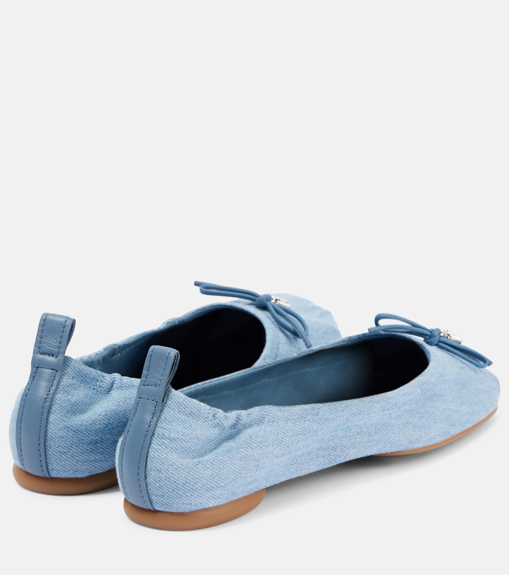 H684 bow-detail denim ballet flats - 2