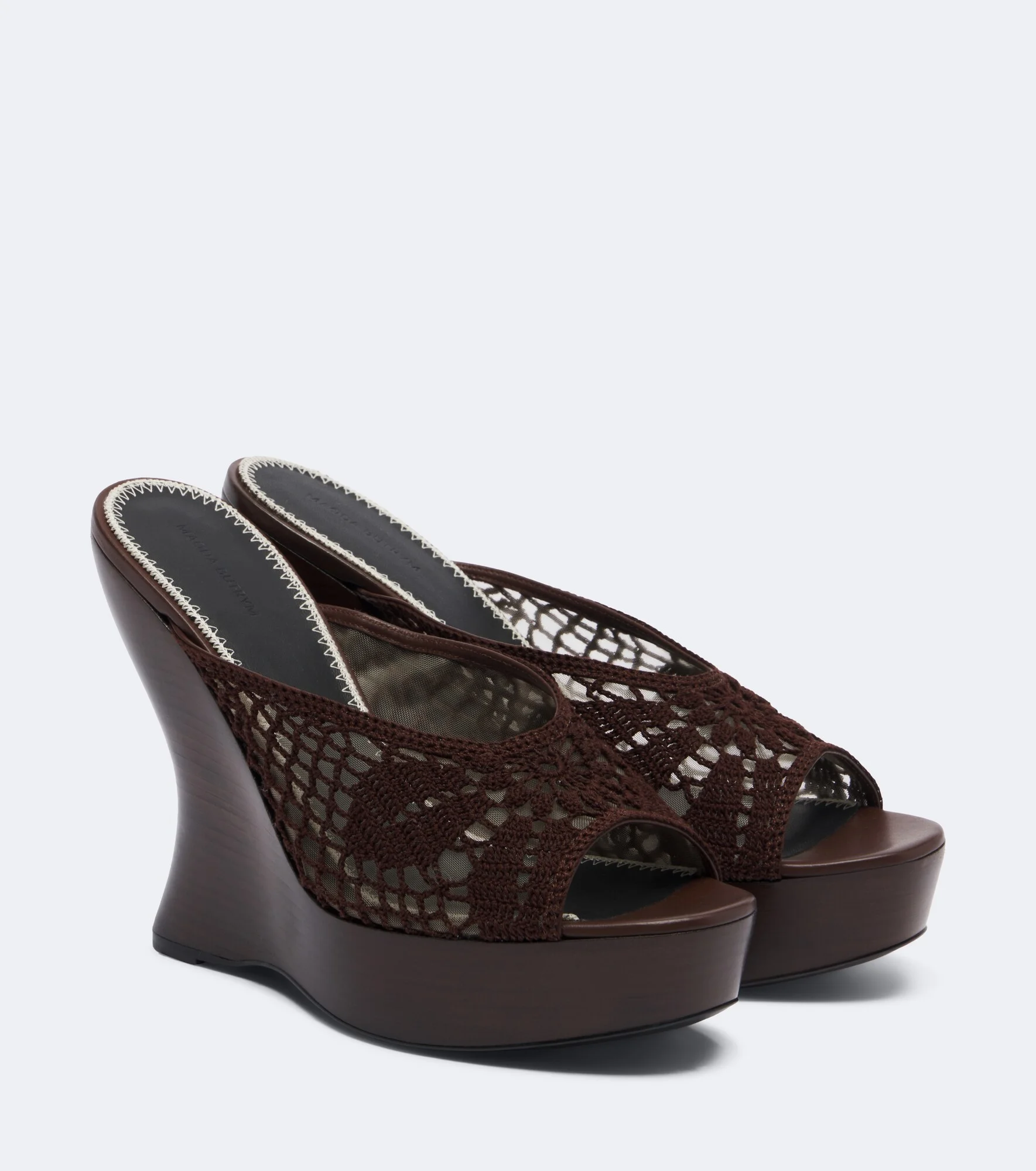 Crochet wedge mules - 1