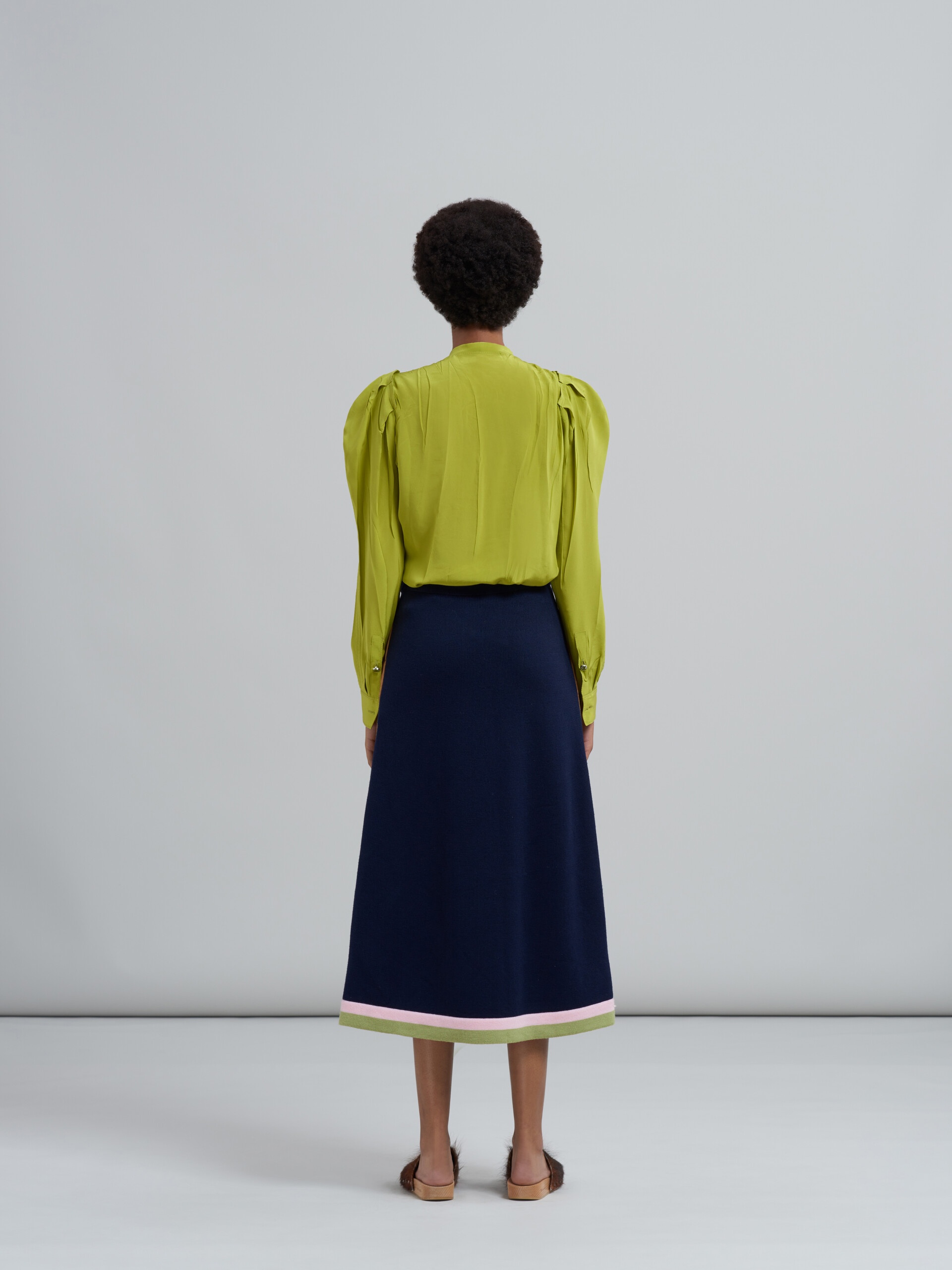 SUEDE NATURAL NAPPA KNIT SKIRT - 3
