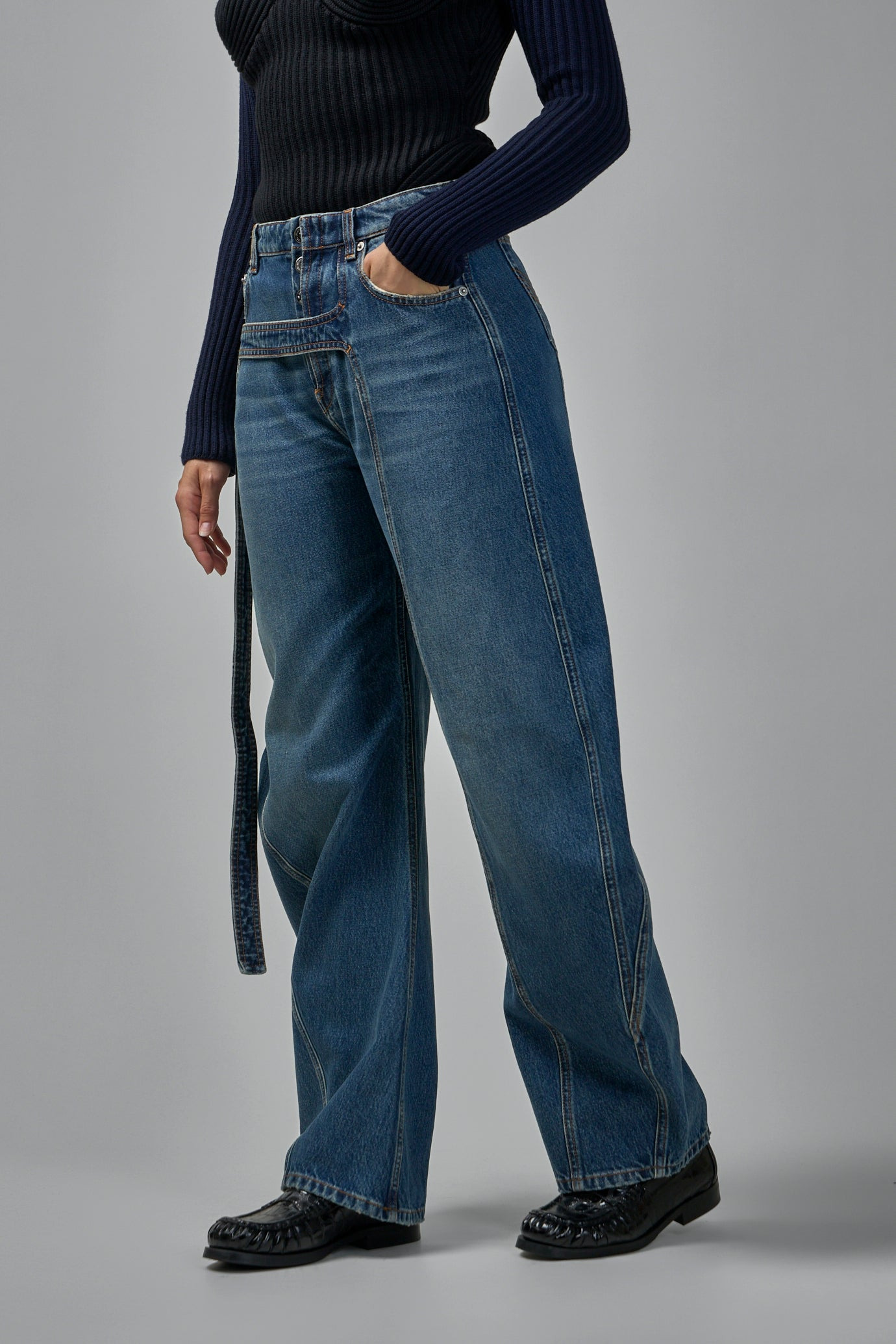 Denim Strap Jeans - 5
