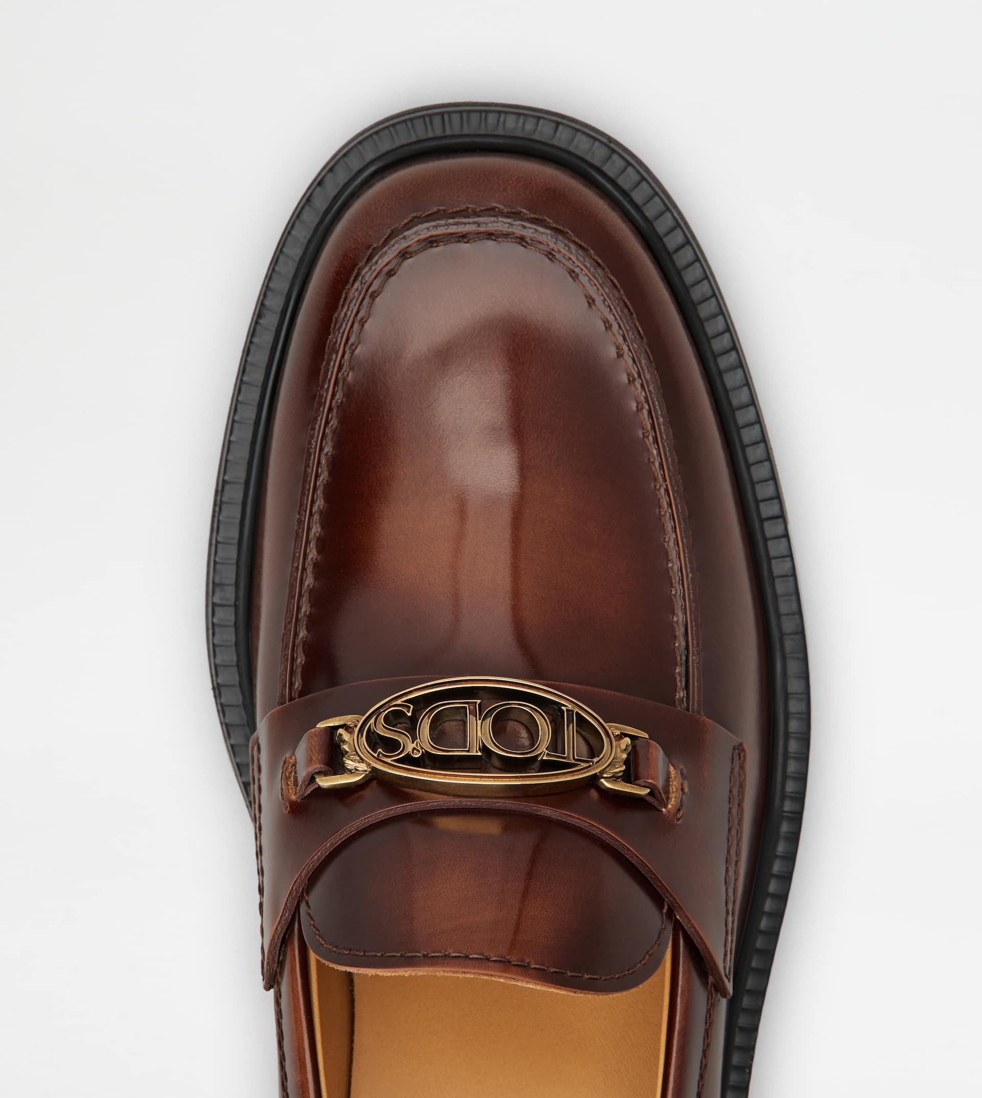 LOAFERS IN LEATHER - BROWN - 4
