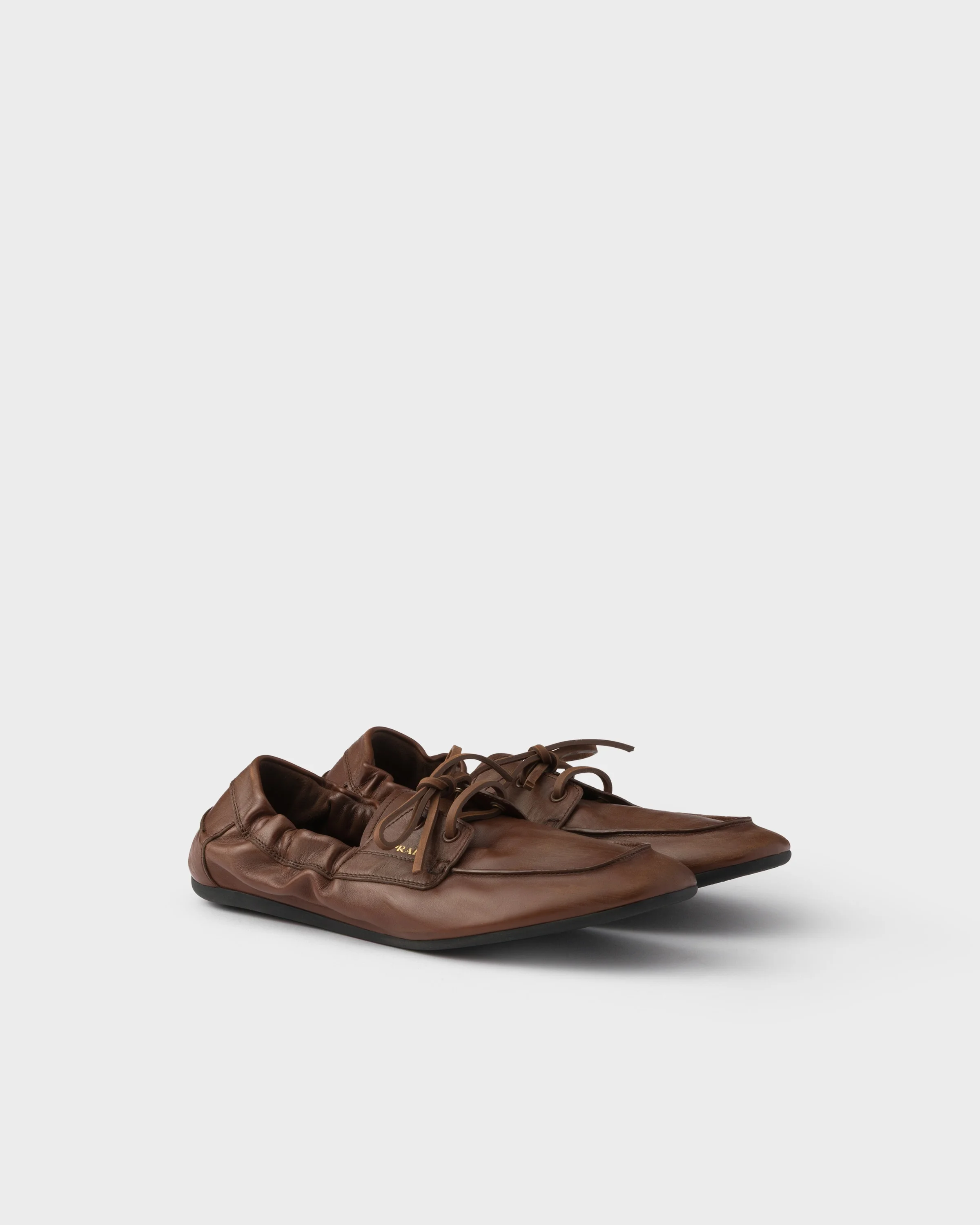 Shuffle antiqued leather boat shoes - 1