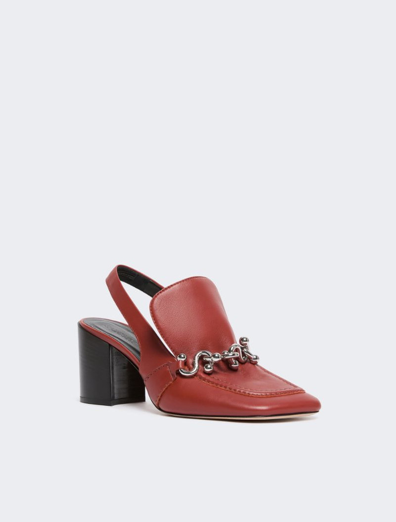 Sportmax Nappa leather slingbacks - rust outlook