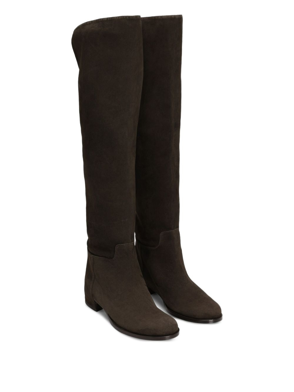 logo-plaque suede boots - 2