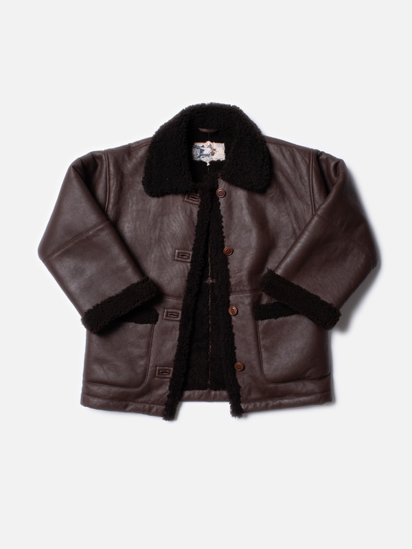 Eva Shearling Coat Dark Brown - 1
