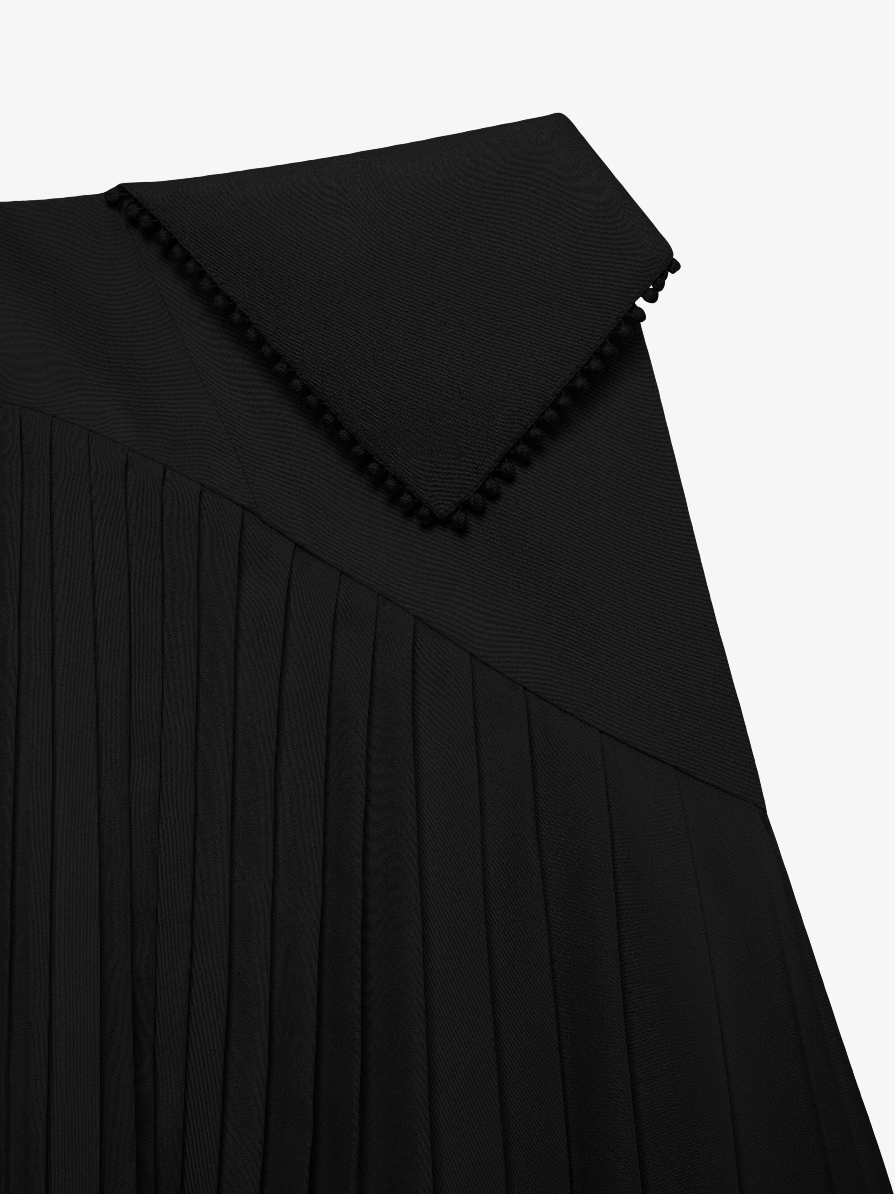 SKIRT IN CREPE DE CHINE WITH PLEATS - 5