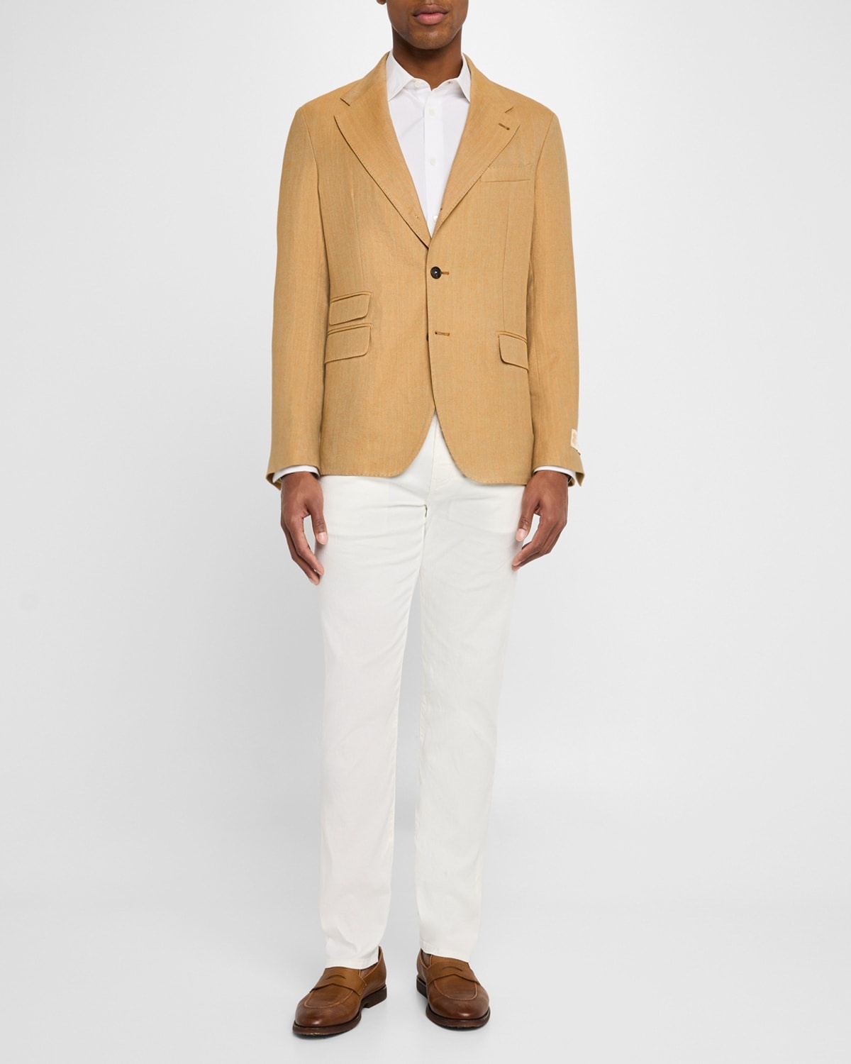 Men's Quarona Linen and Cotton Stretch Five-Pocket Pants - 2