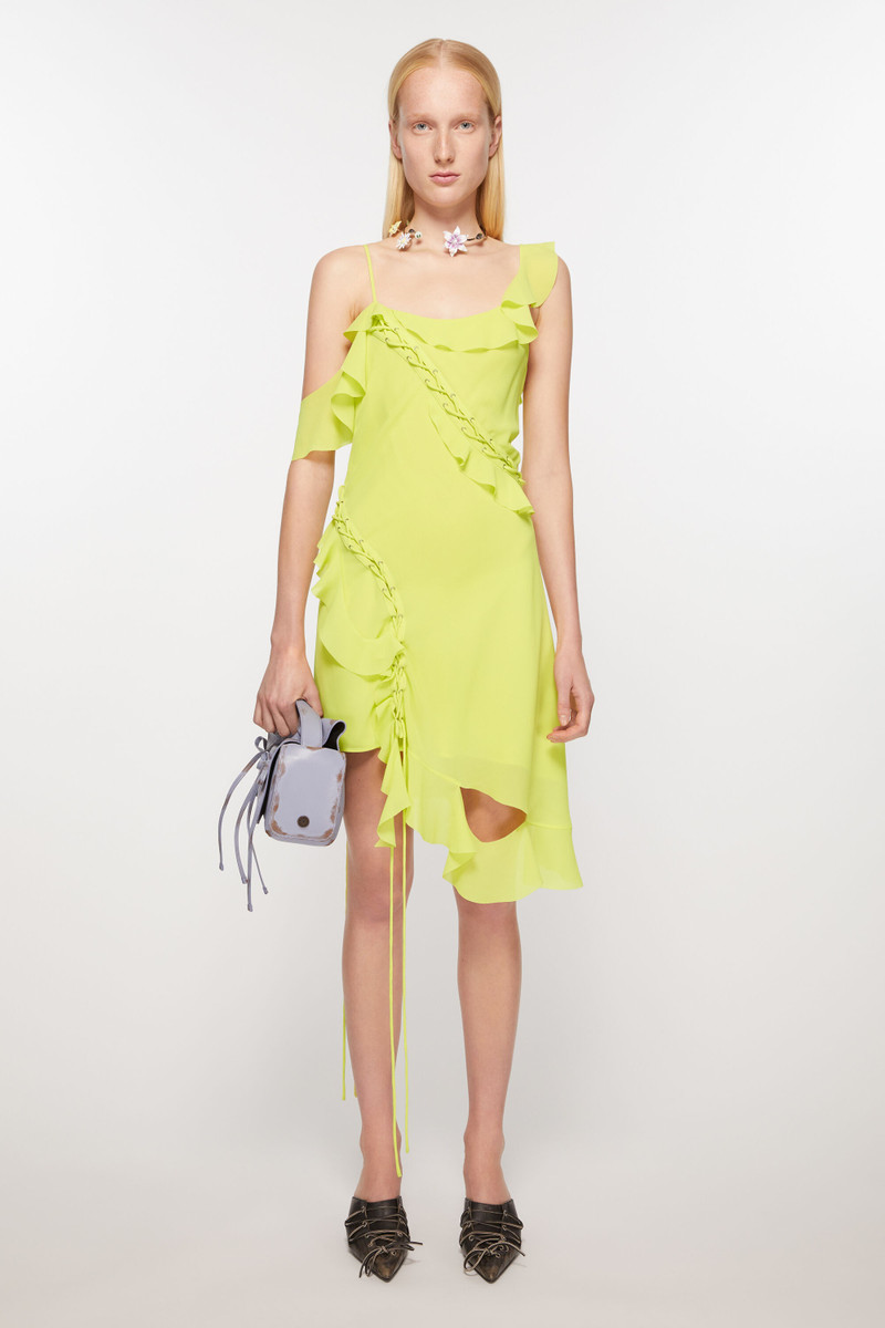 Acne Studios Ruffle strap dress - Acid yellow outlook