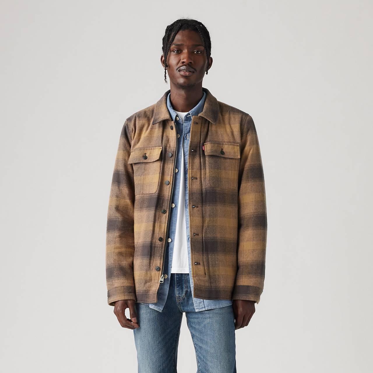 QUILT LINED PLAID SHACKET - 2