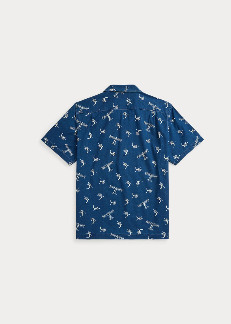 RRL by Ralph Lauren Lighthouse-Print Indigo Camp Shirt outlook
