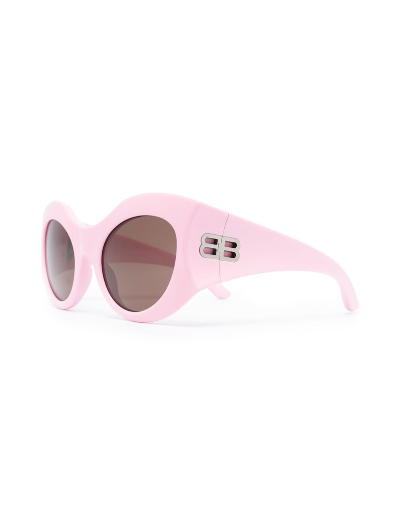 BALENCIAGA side logo-plaque detail sunglasses outlook
