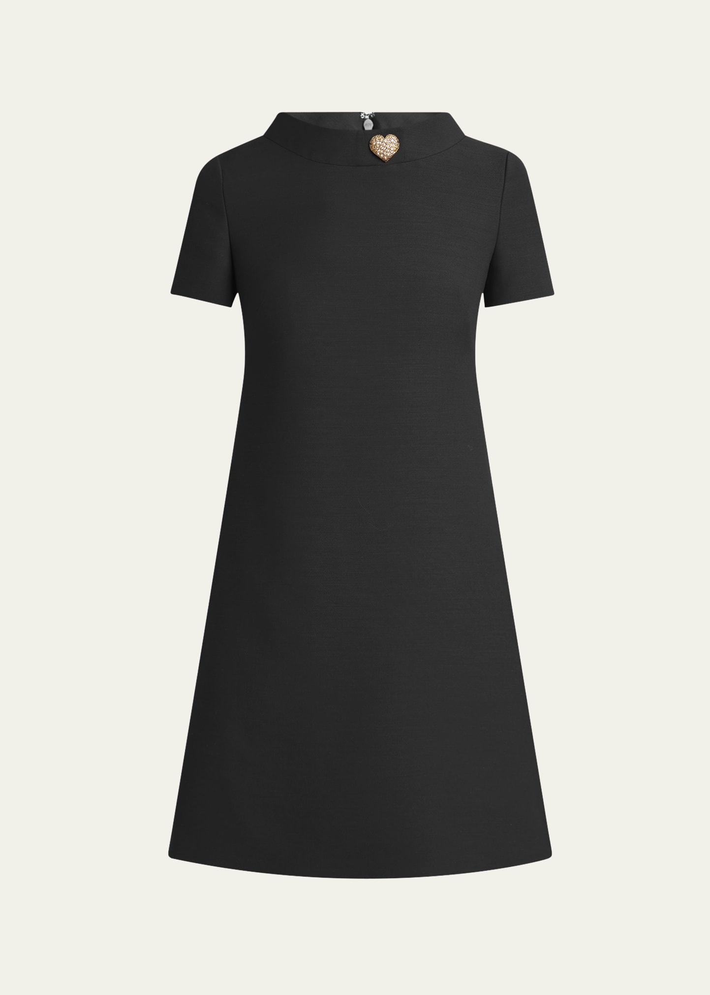 Crepe Couture Crystal Heart Mini Dress - 1