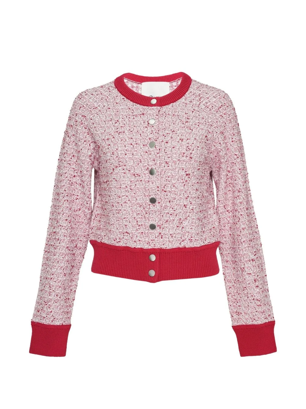 long-sleeve crew-neck cardigan - 1
