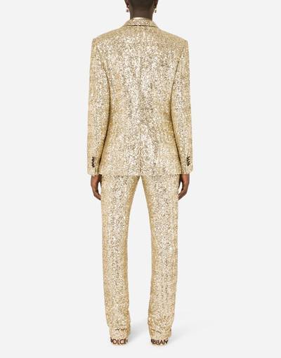 Dolce & Gabbana Double-breasted sequined Sicilia-fit suit outlook