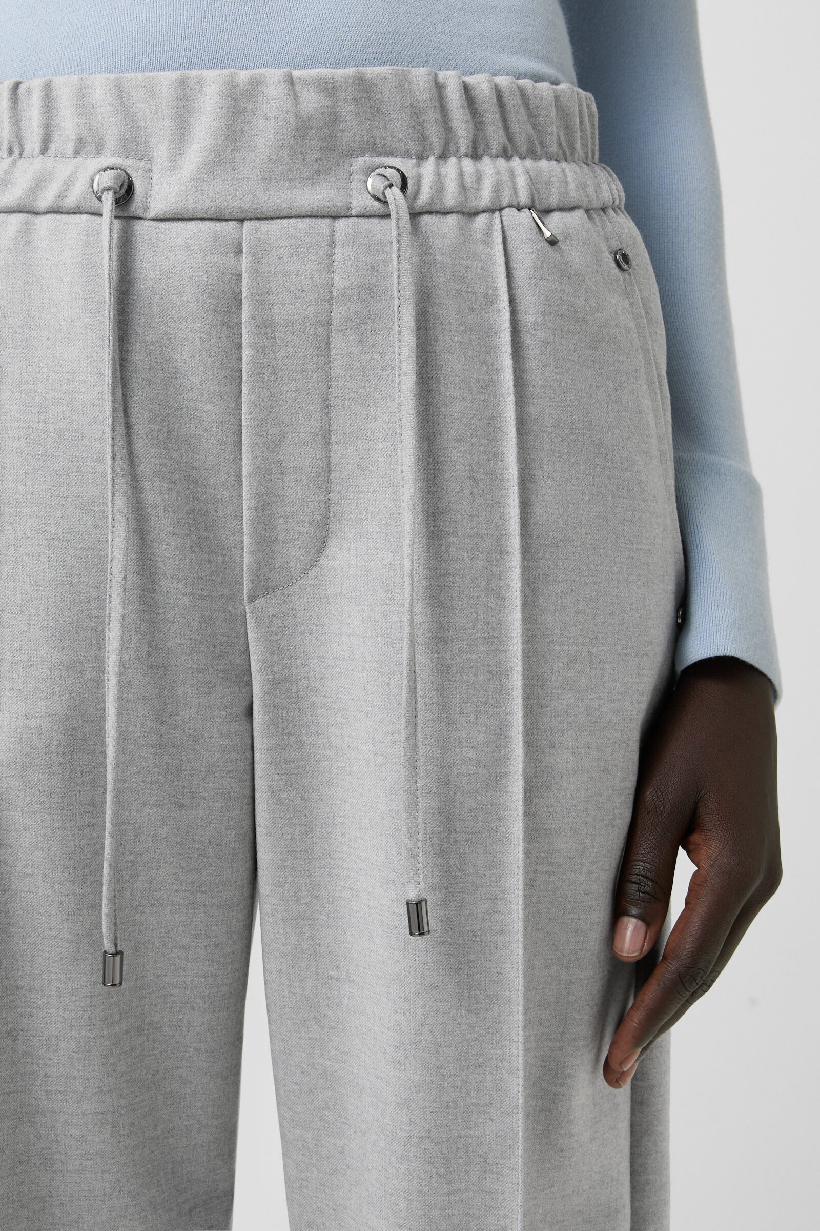 Ella flannel pants in Light gray - 5
