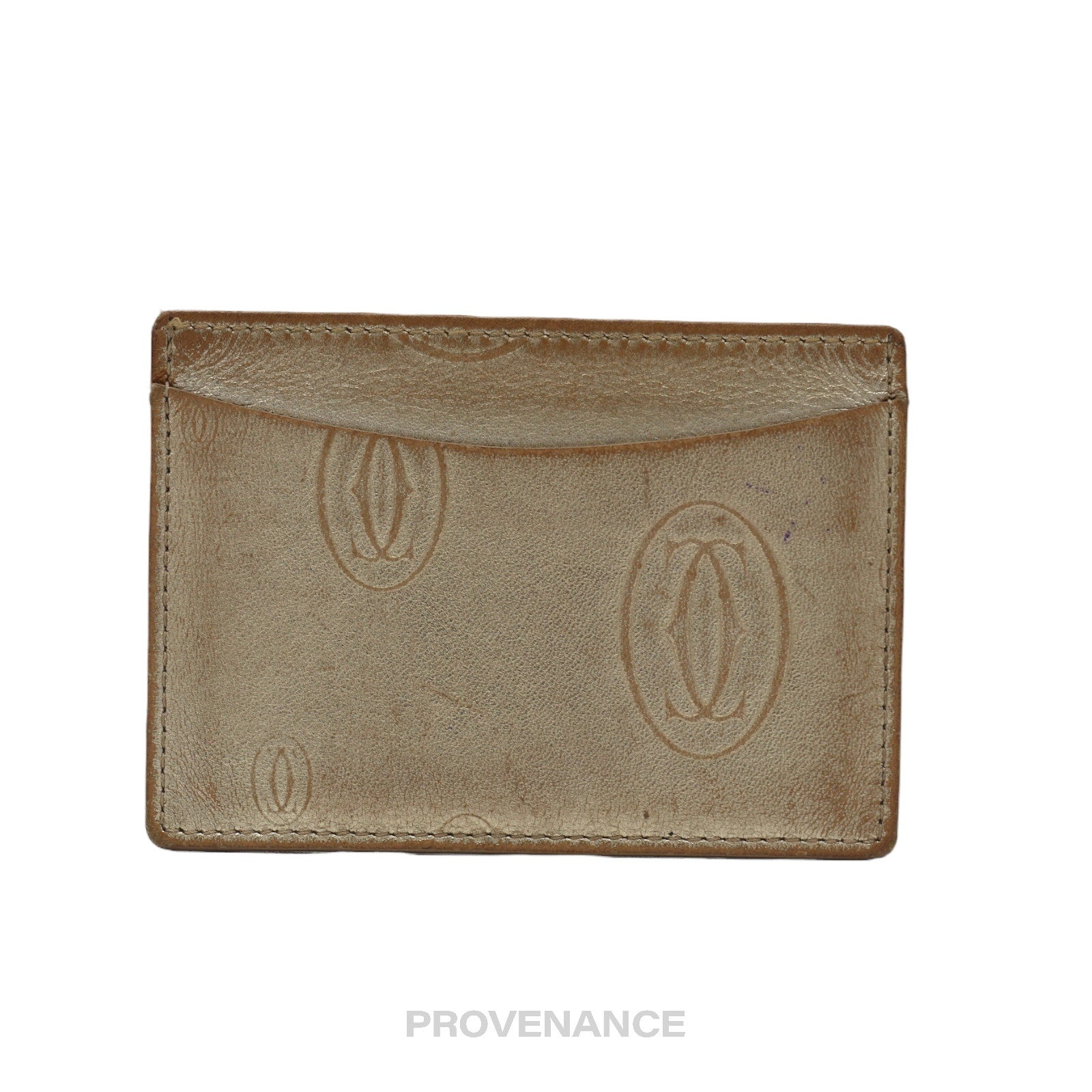 Cartier Card Holder Wallet - Champagne Gold Leather - 2
