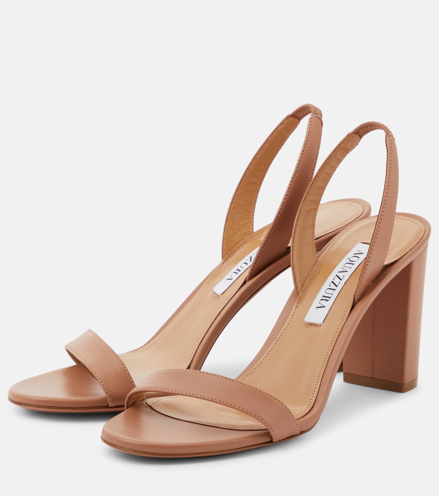 So Nude leather slingback sandals - 5