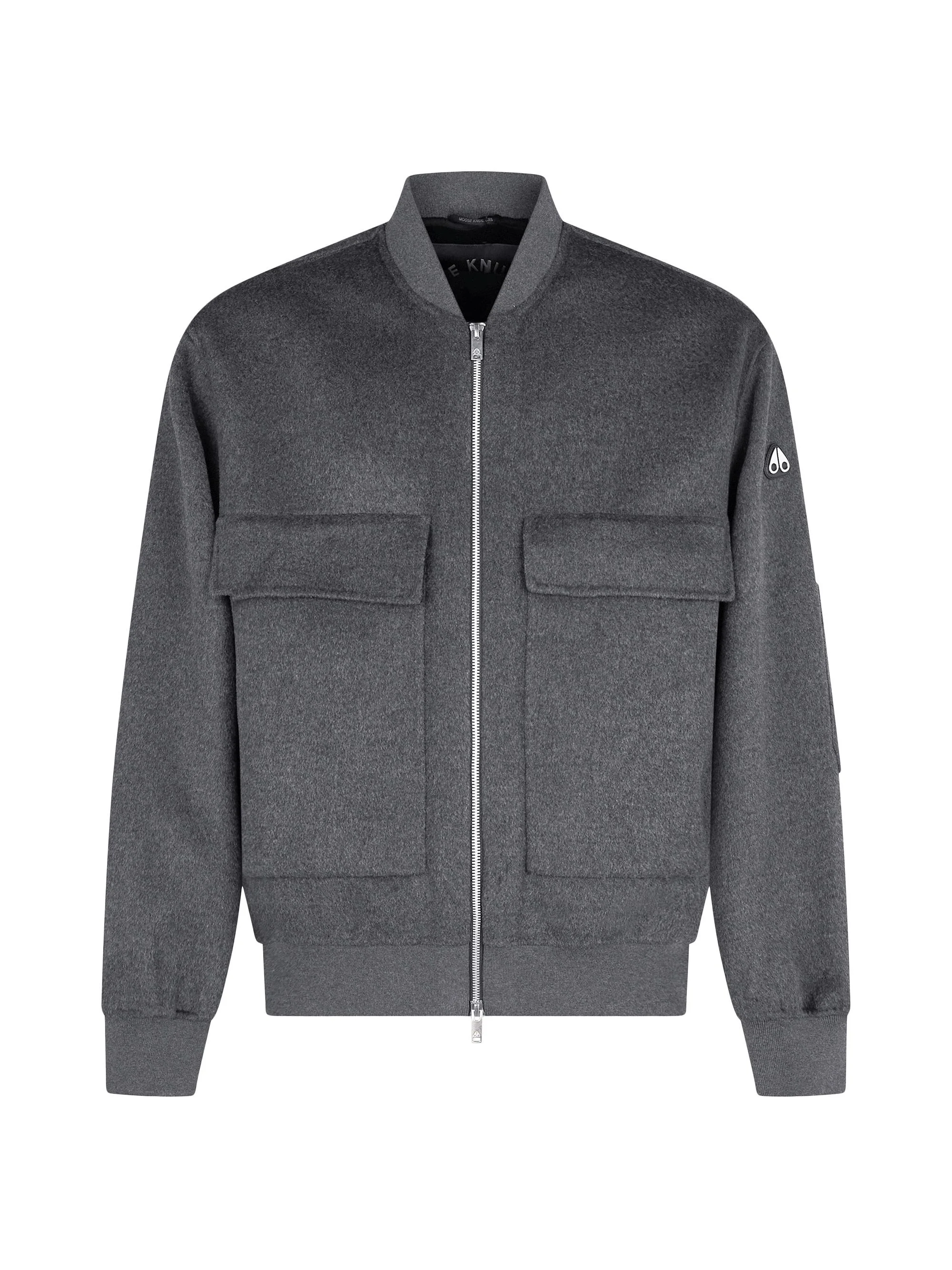 Men's Alder Wool Bomber Jacket - Black With Charcoal - 1