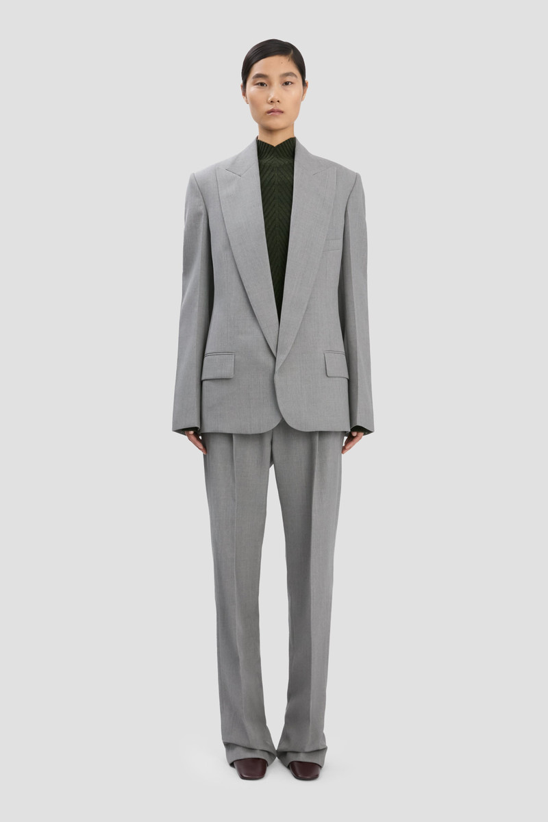 Victoria Beckham Sculptural Sleeve Jacket In Light Grey Melange outlook