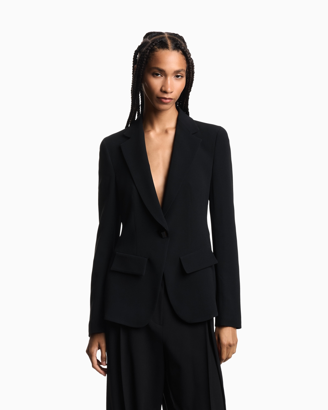 SINGLE-BREASTED CADY CRÊPE BLAZER - 4