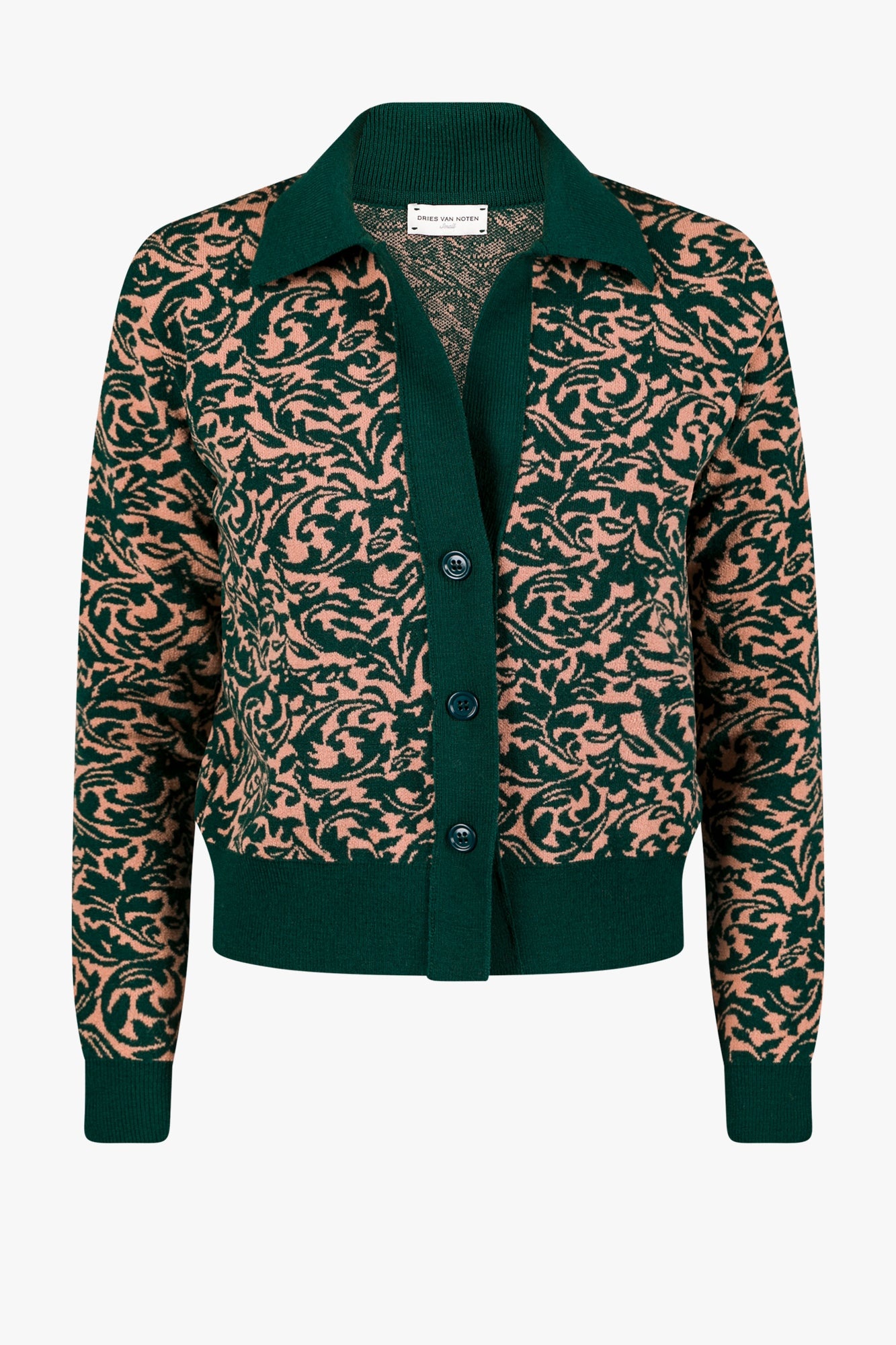 PRINTED WOOL CARDIGAN - 1
