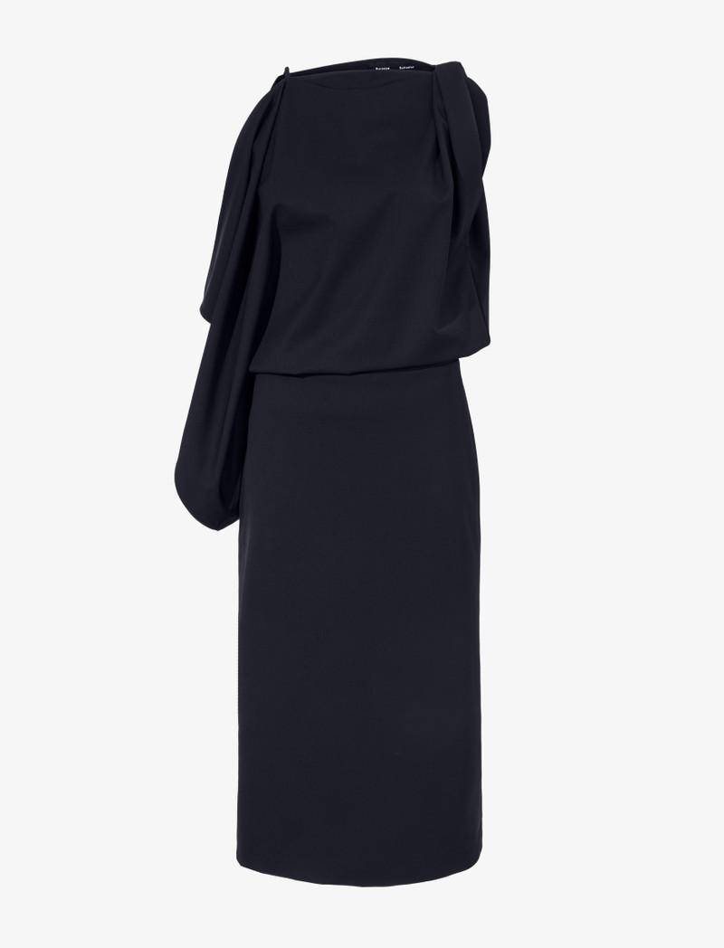 Elena Dress in Wool Gabardine Suiting - 1