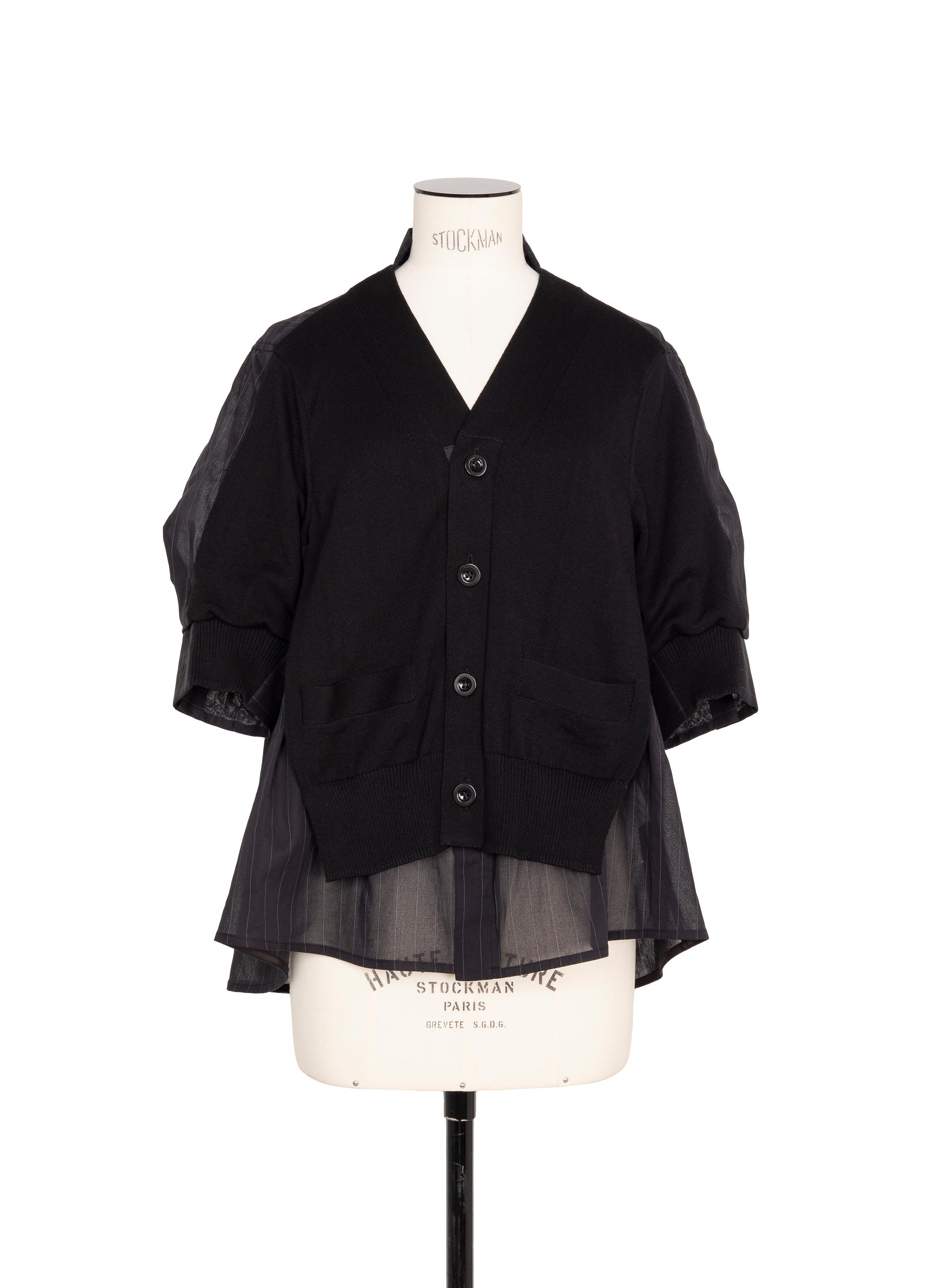 トップス sacai High Twist Voile x Knit Cardigan sacai High Twist Voile x Knit Cardigan | REVERSIBLE