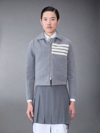 Thom Browne Fine Merino and Jersey Reversible Down 4-Bar Funnel Neck Jacket outlook