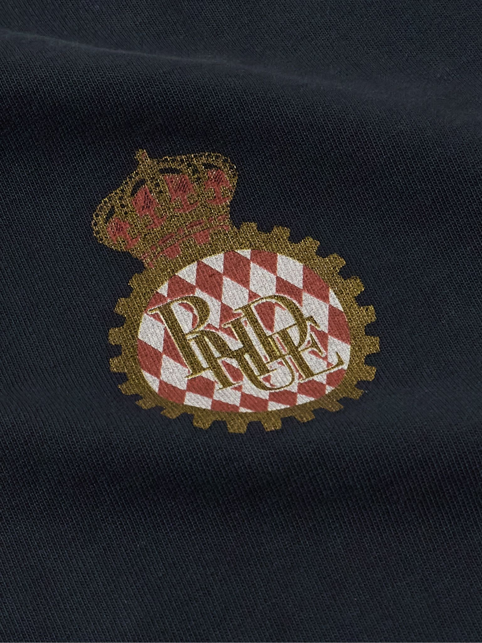 Racing Crest Logo-Print Cotton-Jersey T-Shirt Black - 5