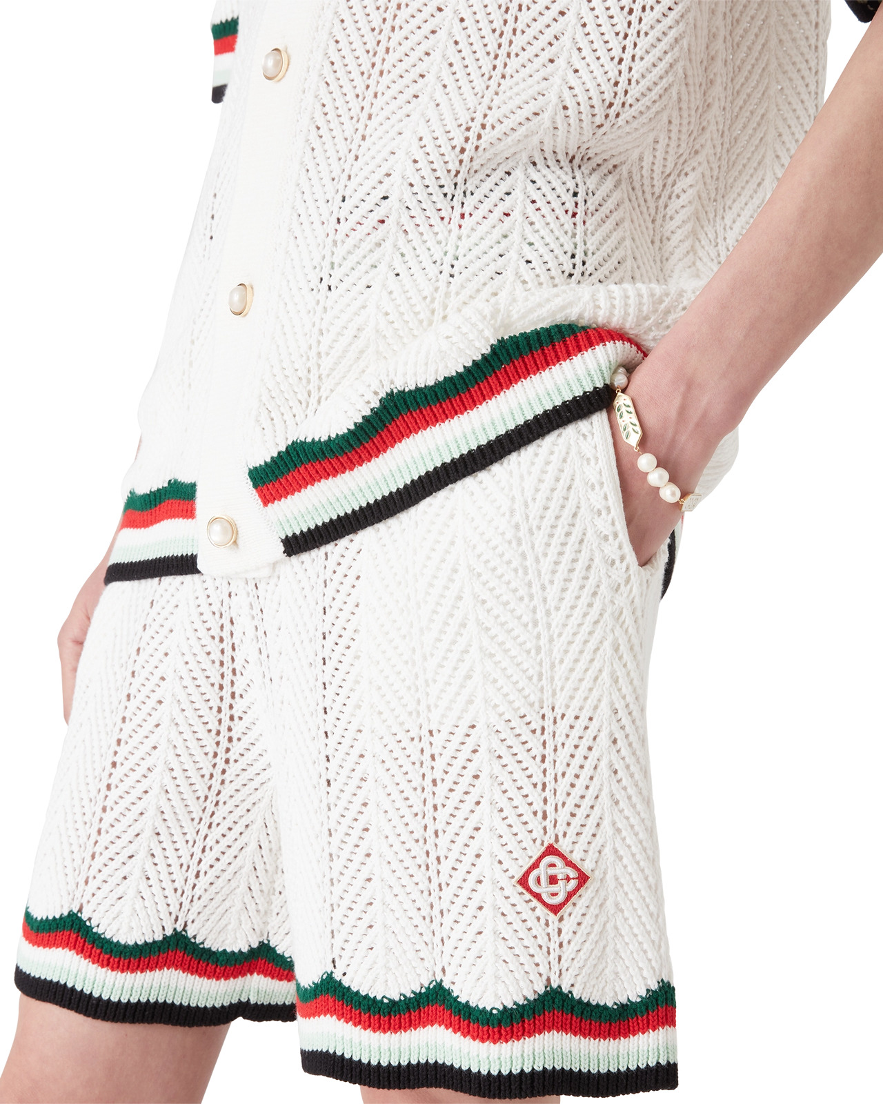 Chevron Crochet Shorts | Casablanca Paris - 4