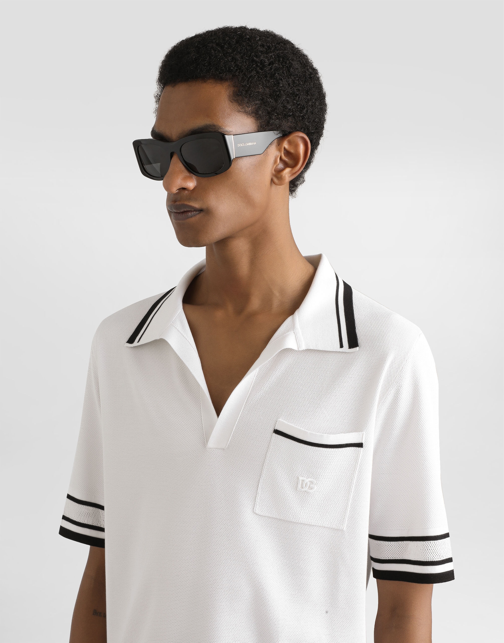 Silk piqué polo shirt - 4