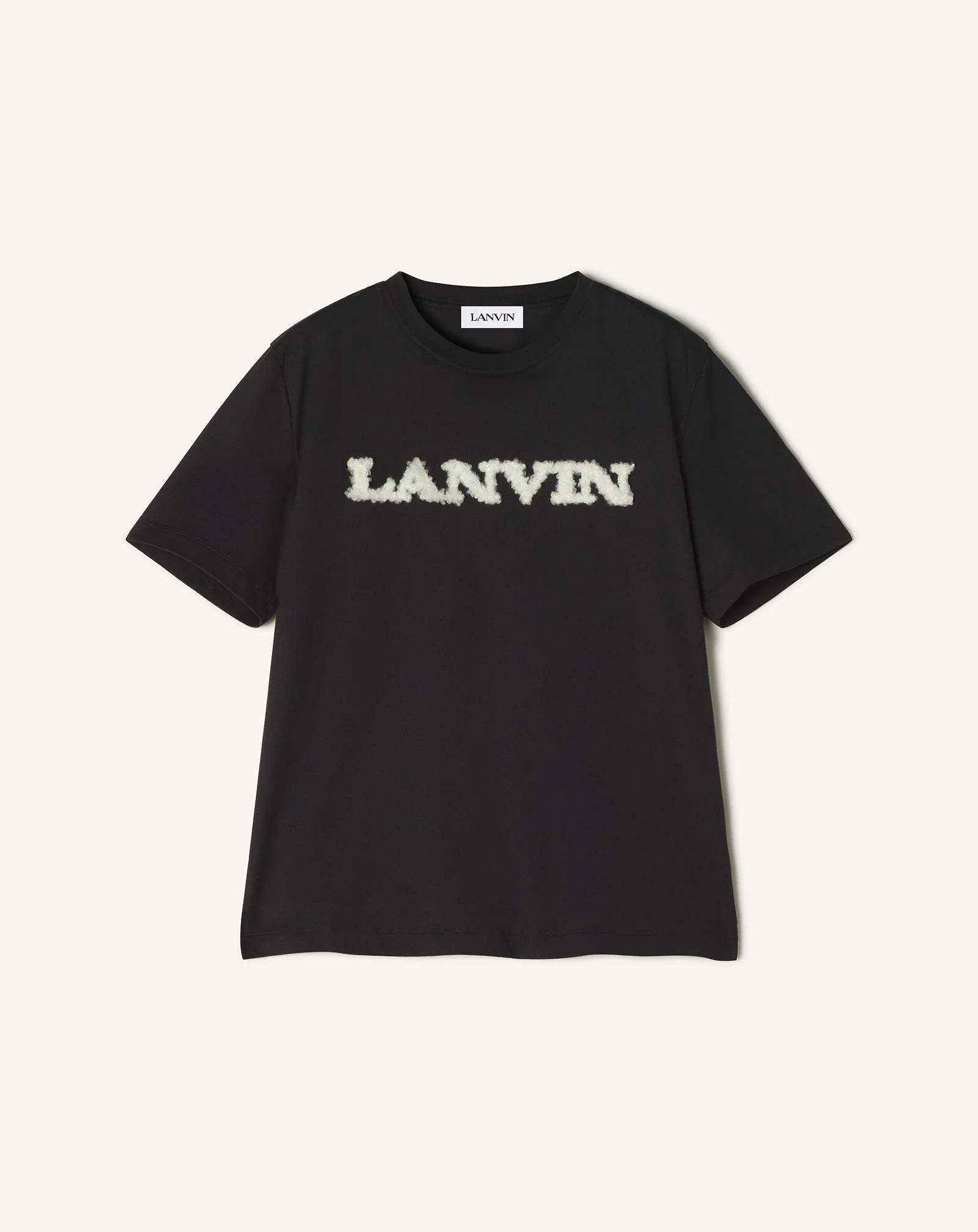 LANVIN SHEARLING DETAIL T-SHIRT - 1