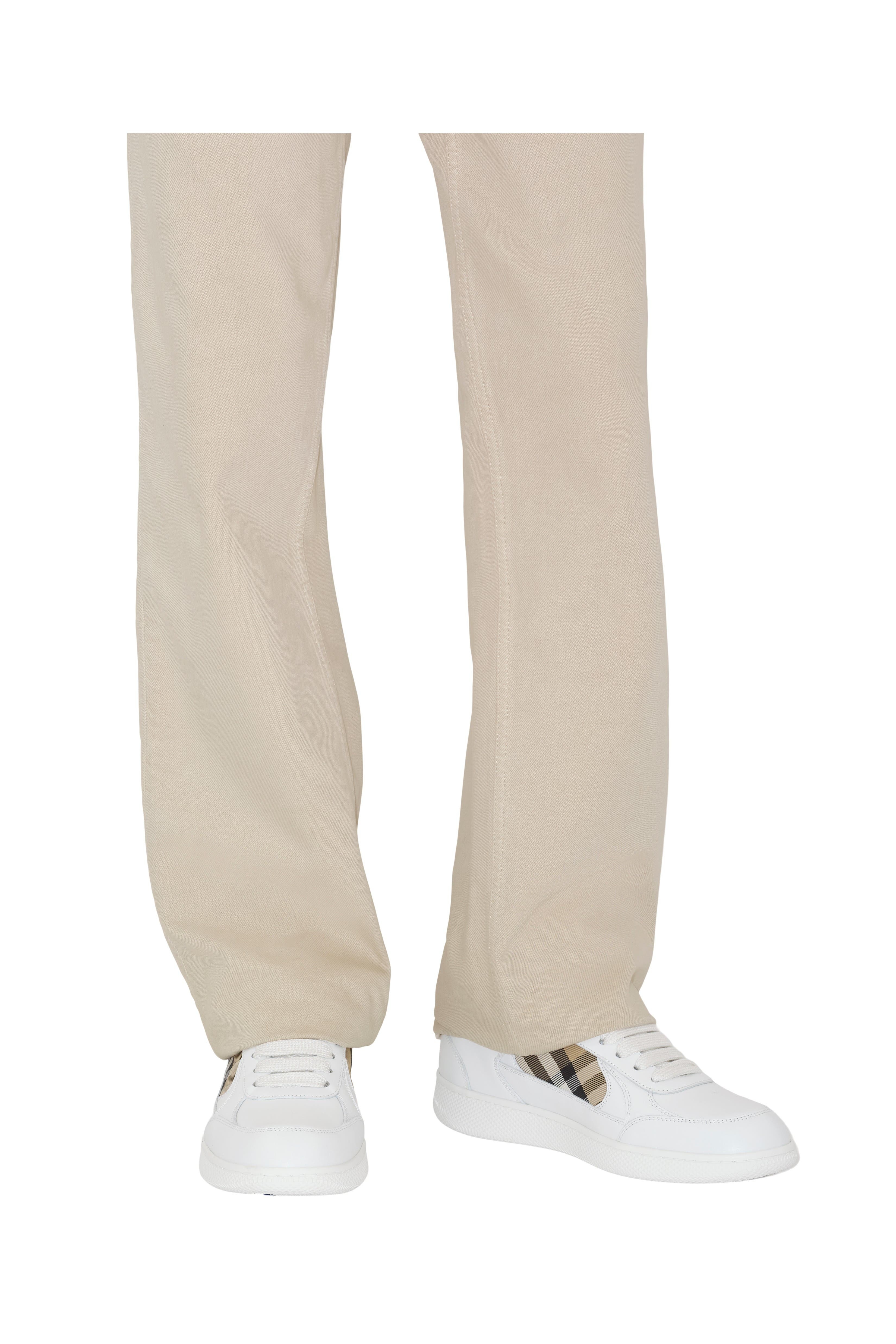 burberry Leather and Check Terrace Sneakers in White/sand at Nordstrom - 2
