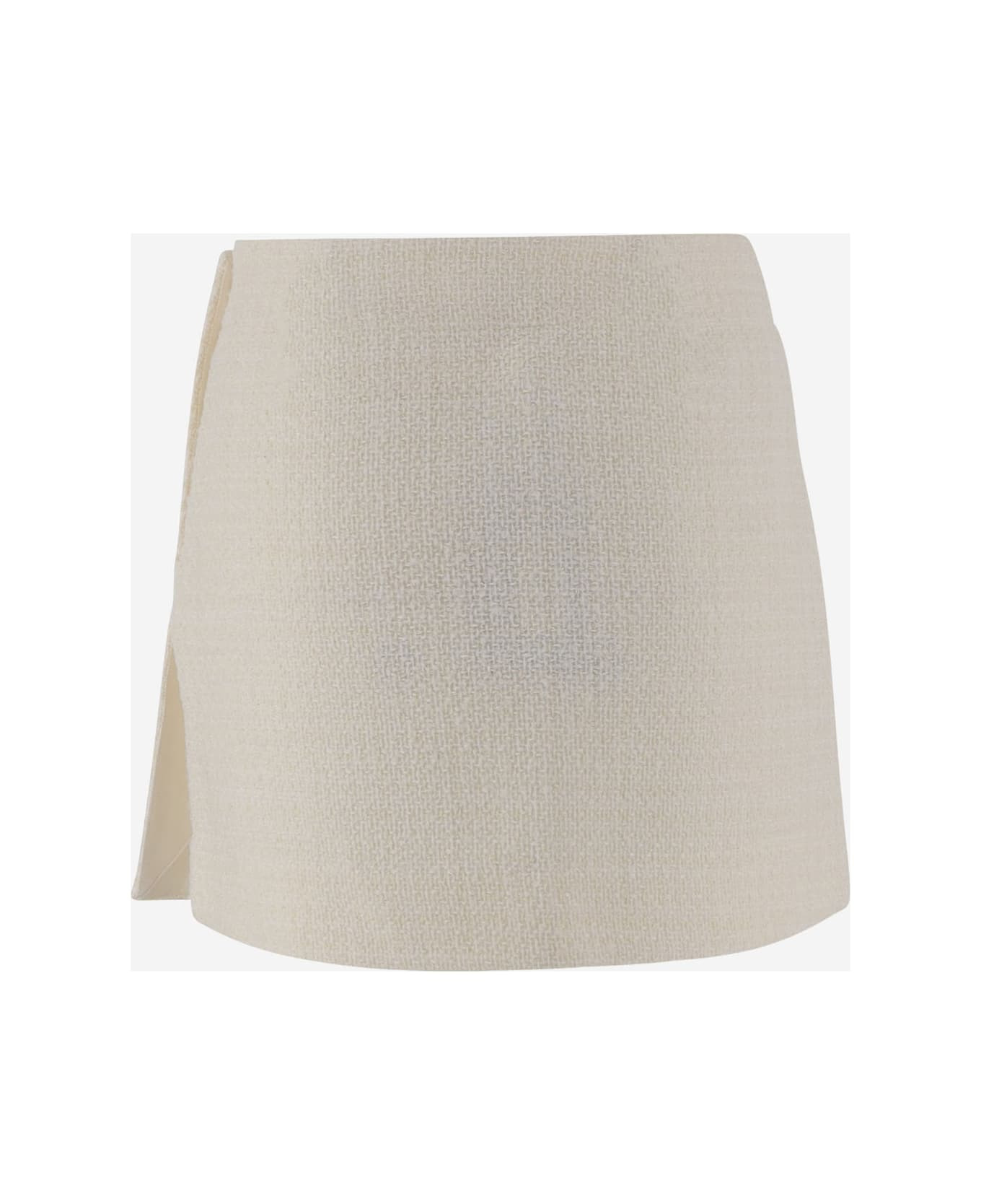 Cotton Blend Flan Skirt - 2