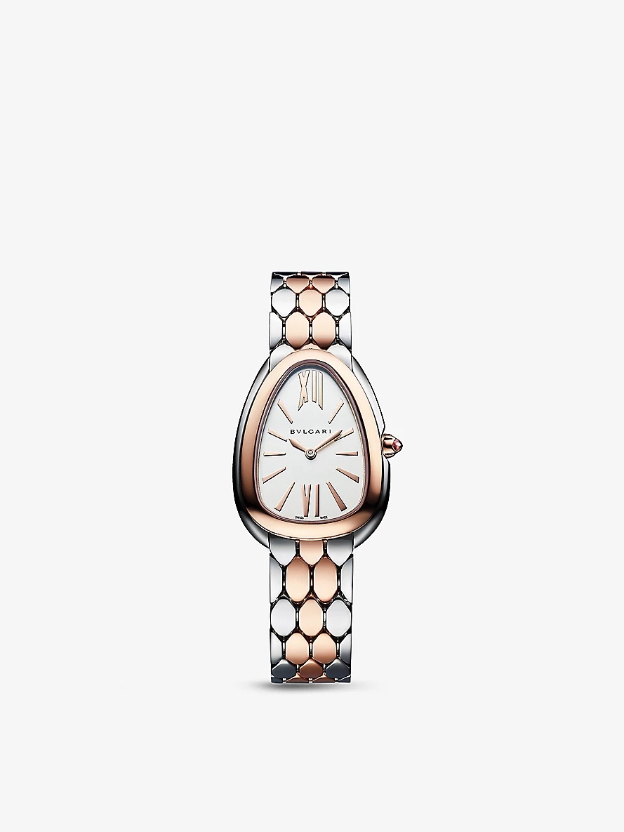 Serpenti Seduttori 18ct rose-gold and stainless-steel quartz watch - 1