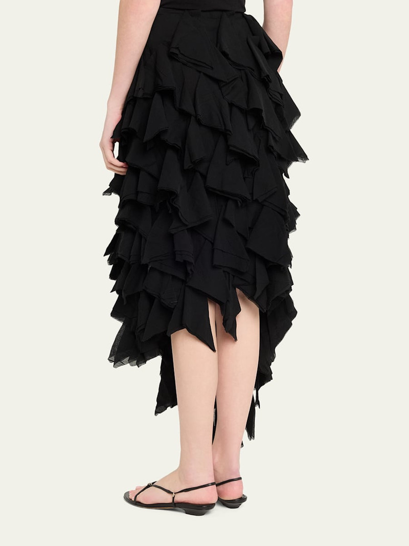 Asymmetric Cotton Ruffle Handkerchief Skirt 3