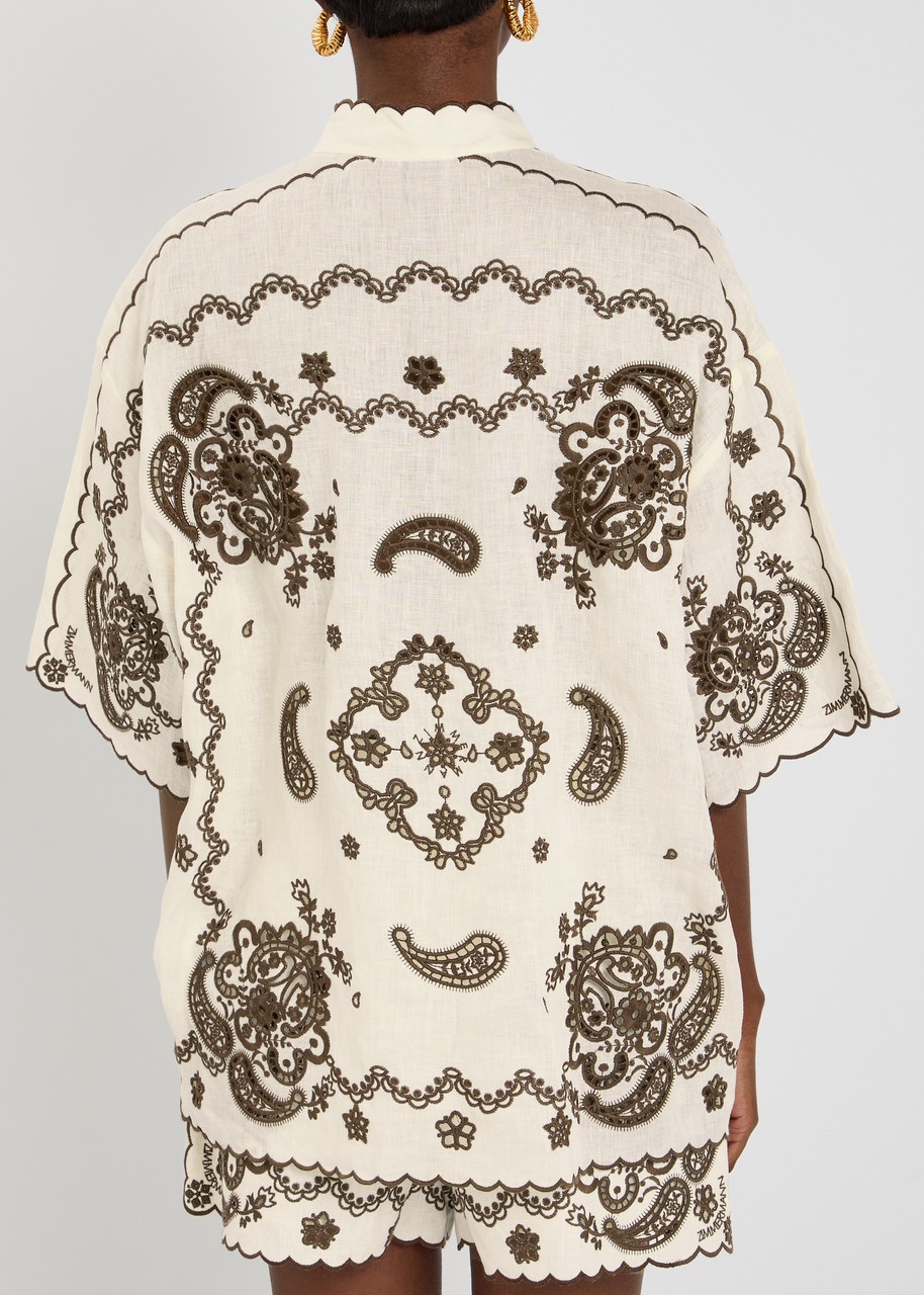 Zimmermann Ascension Embroidered Linen Shirt - 3