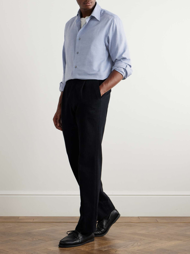 Brioni Brushed Cotton and Cashmere-Blend Twill Shirt outlook